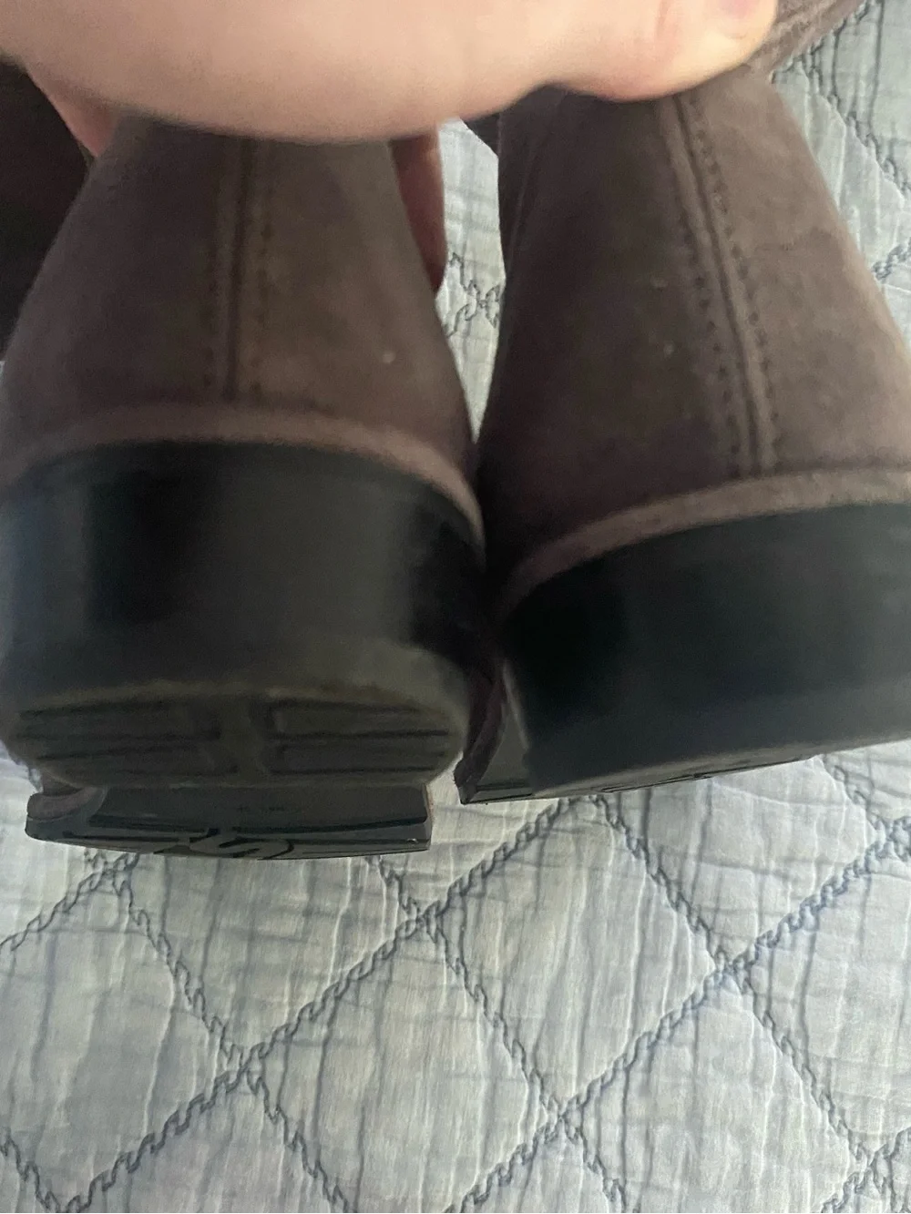 Stuart Weitzman Lowland Over-the-Knee Boots Grey Suede Size 6.5